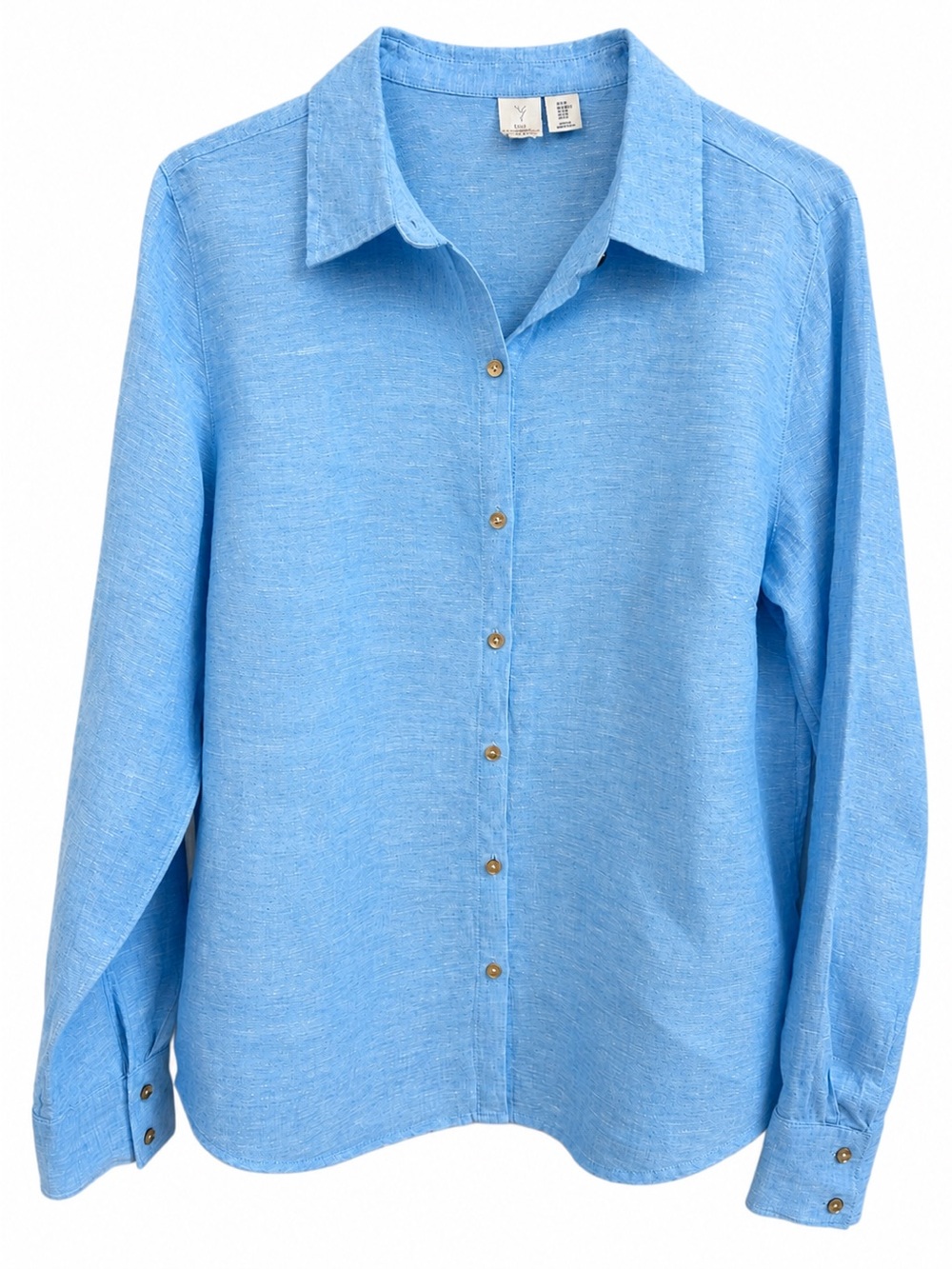 WOMENS M JOIE BLUE 100% LINEN SHIRT BLOUSE